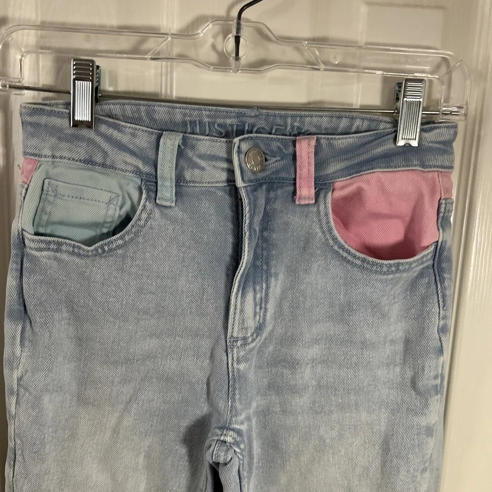 Justice Care Bears Girls Bootcut‎ Jeans Size 12 Light Wash